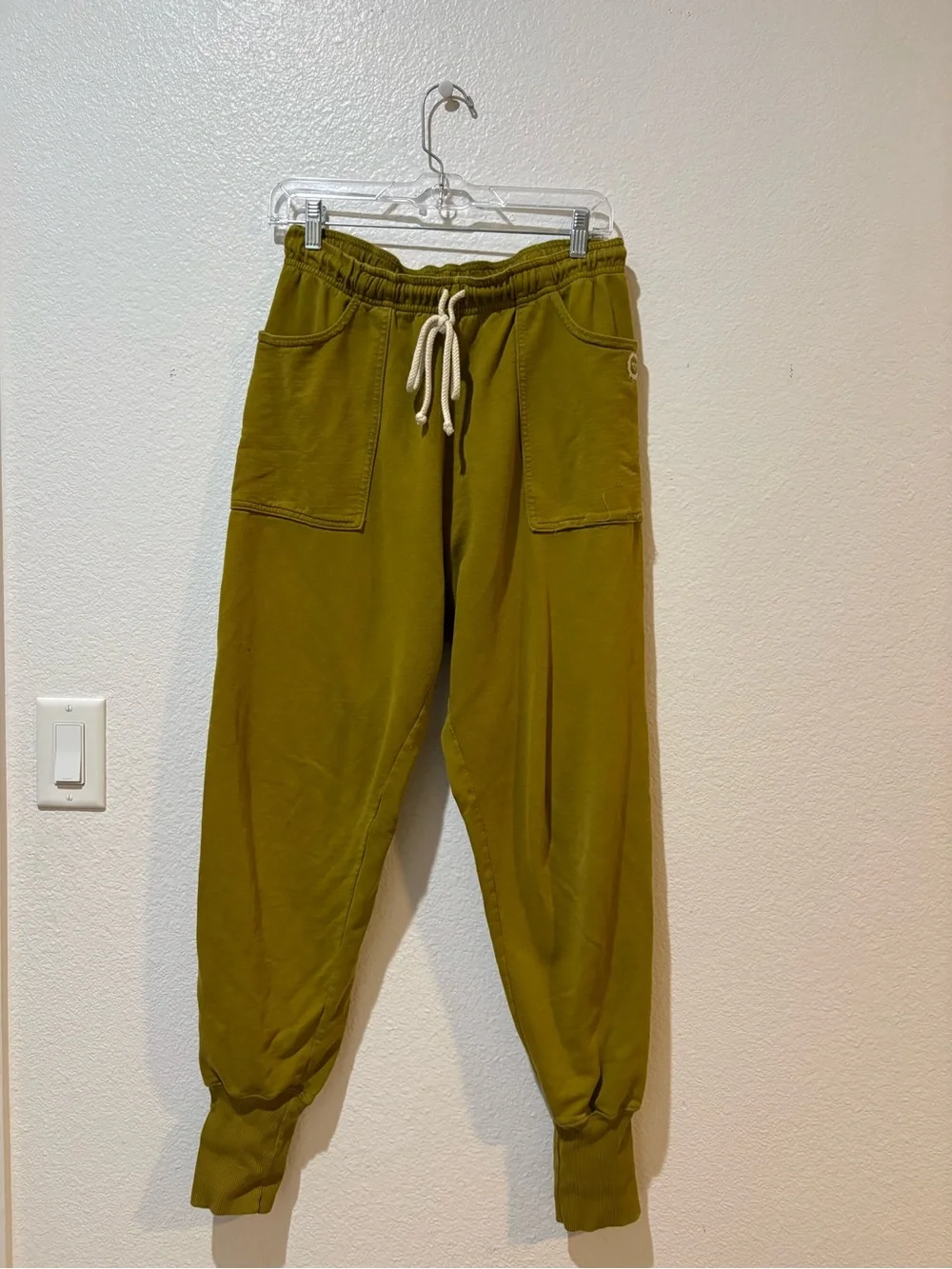 Big Bud Press M Olive Green Women's Drawstring Joggers FLAWED